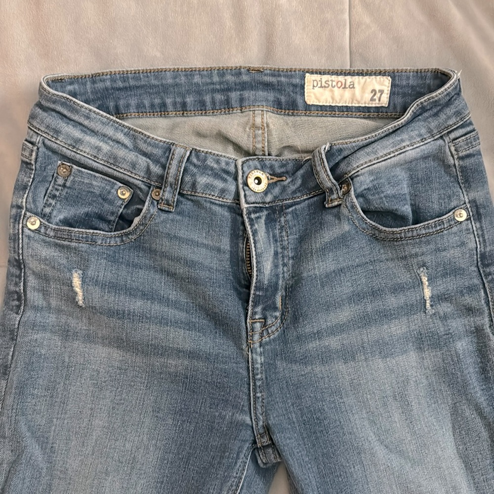 Pistola Tory Distressed Ankle Zip Skinny Jean